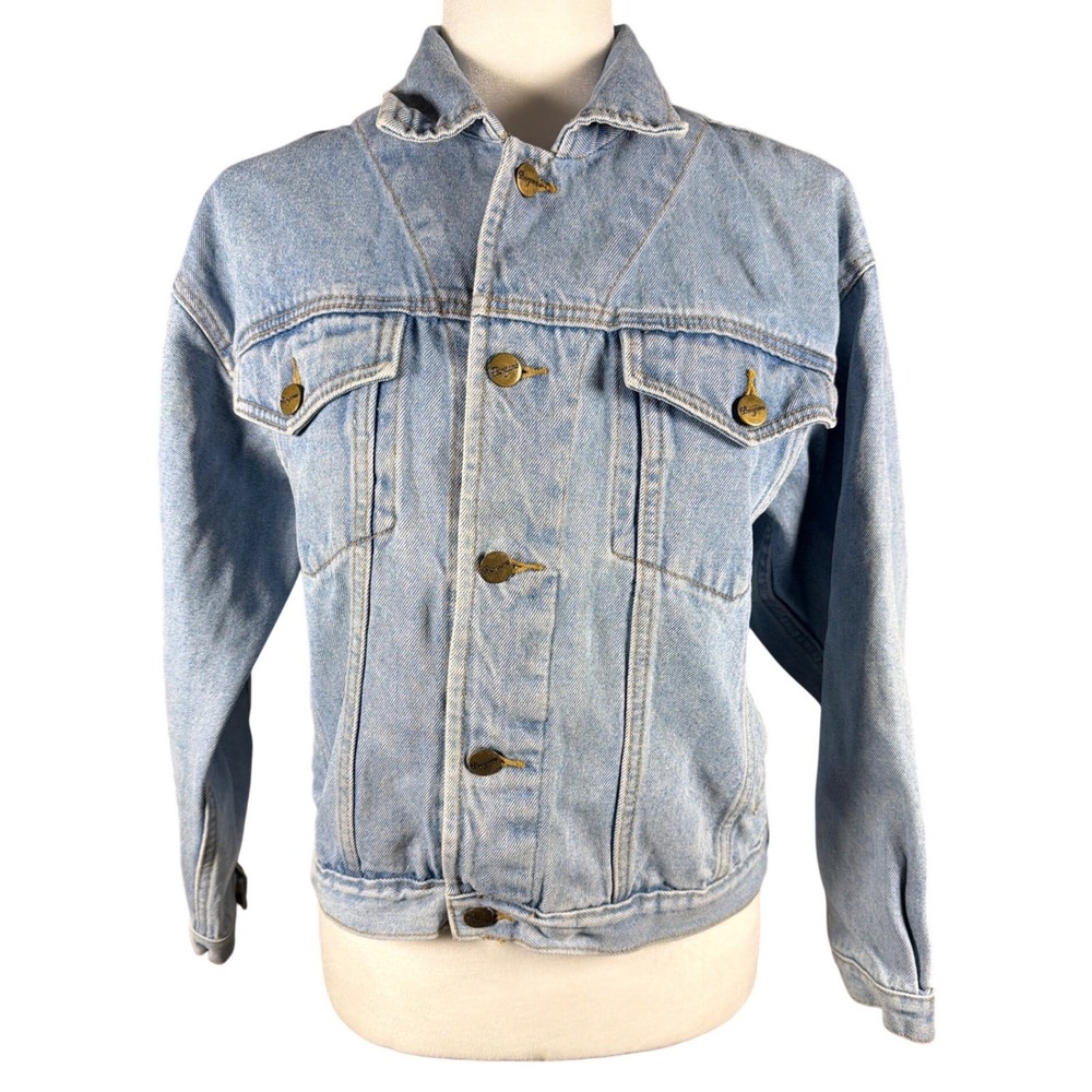 Bergamo Vintage Light Wash Denim Trucker Jacket Women Small 100% Cotton 80s 90s
